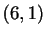 $ (6,1)$