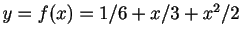 $ y=f(x)=1/6+x/3+x^2/2$