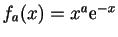 $ f_a(x) = x^a\mathrm{e}^{-x}$