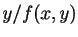 $ y/f(x,y)$