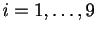 $ i=1,\ldots,9$
