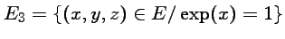 $ E_3=\{(x,y,z)\in E / \exp(x)=1 \}$
