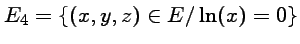 $ E_4=\{(x,y,z)\in E / \ln(x)=0 \}$